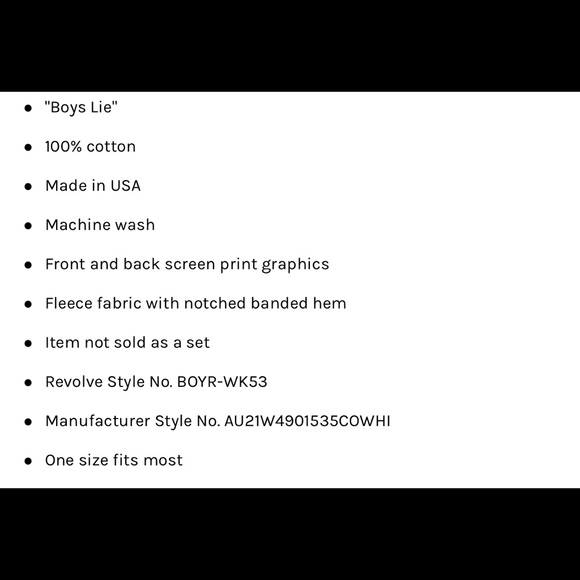 NWOT Sold Out HTF Boys Lie Stupid Cupid Crewneck sz S/M - Picture 3 of 7